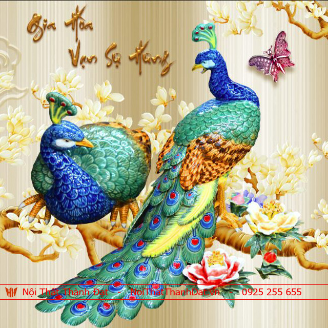 Tranh lụa 3D in nổi 300% mực UV Mỹ