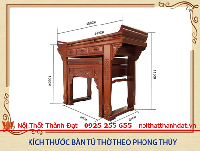 Kích thước ban thờ chuẩn theo phong thủy mới nhất hiện nay